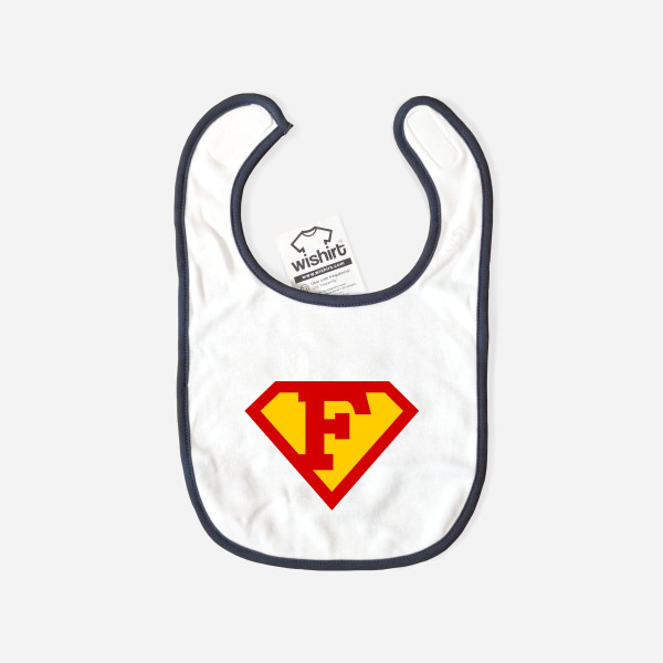 Babete Superman Letra Personalizável Babete Superman Letra Personalizável