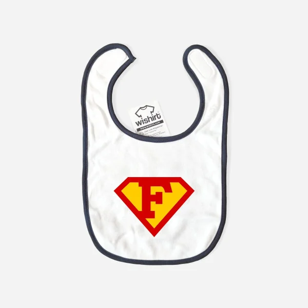 Customizable Letter Superman Bib