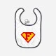 Customizable Letter Superman Bib