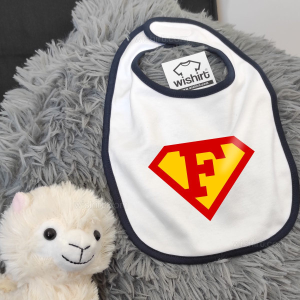 Babete Superman Letra Personalizável Babete Superman Letra Personalizável