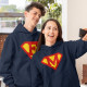 Conjunto Sweatshirts Capuz Superwoman Editável Mãe e Filhos