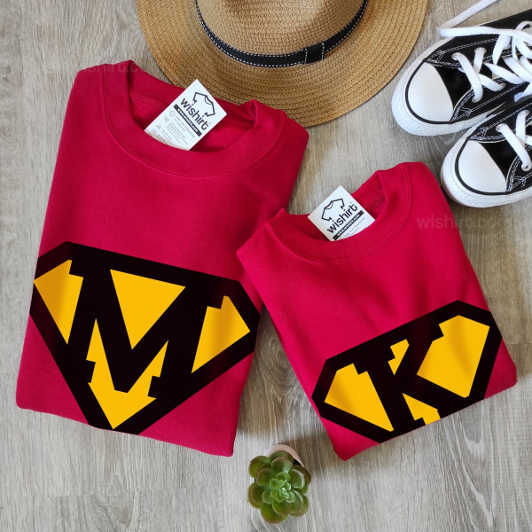 Conjunto Sweatshirts Superwoman Editável Mãe e Filhos