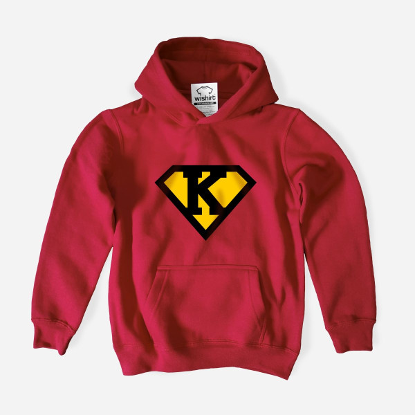 Customizable Letter Superman Hoodie for Kids