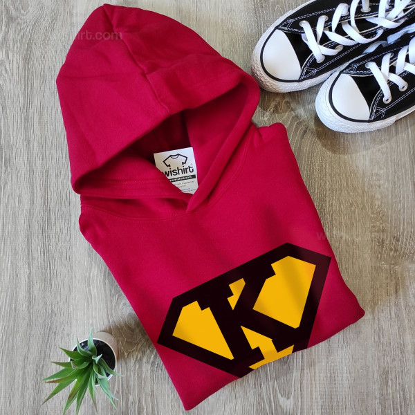 Customizable Letter Superman Hoodie for Kids