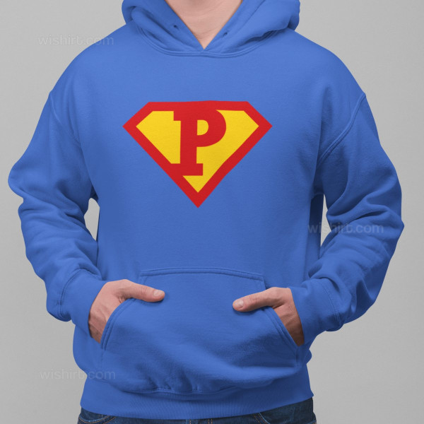 Sweatshirt com Capuz Superman Letra Personalizável