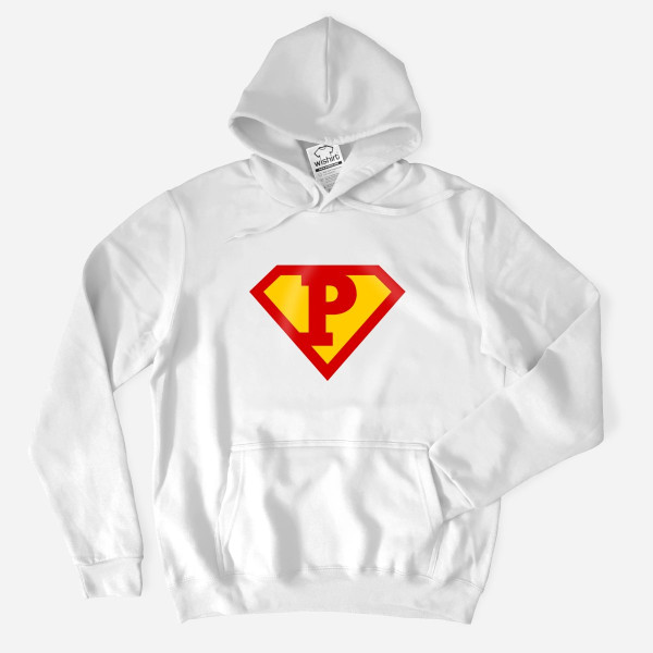 Sweatshirt com Capuz Tamanho Grande Superman Letra Editável
