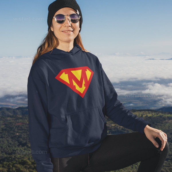 Sweatshirt com Capuz Superman Letra Personalizável