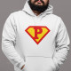 Sweatshirt com Capuz Tamanho Grande Superman Letra Editável