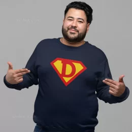 Customizable Letter Superman Large Size Sweatshirt