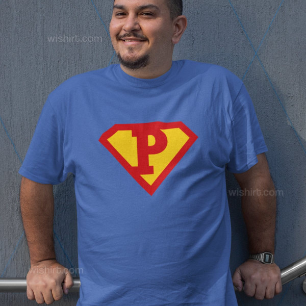 Customizable Letter Superman Large Size T-shirt