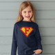 Customizable Letter Superman Long Sleeve T-shirt for Kids