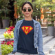 T-shirt Manga Comprida Superwoman Letra Editável para Mulher