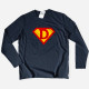 Customizable Letter Superman Long Sleeve T-shirt for Men