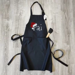 Santa Hat with Customizable Name Apron Set