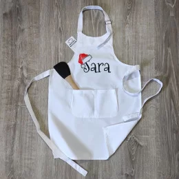 Santa Hat with Customizable Name Kid's Apron