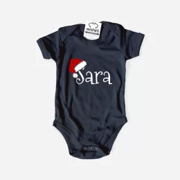 Santa Hat with Customizable Name Babygrow