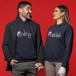 Santa Hat with Customizable Name Hoodie