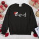 Santa Hat with Customizable Name Large Size Sweatshirt