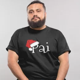 Santa Hat with Customizable Name Large Size T-shirt
