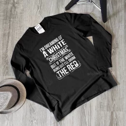 T-shirt de Manga Comprida Tamanho Grande White Christmas