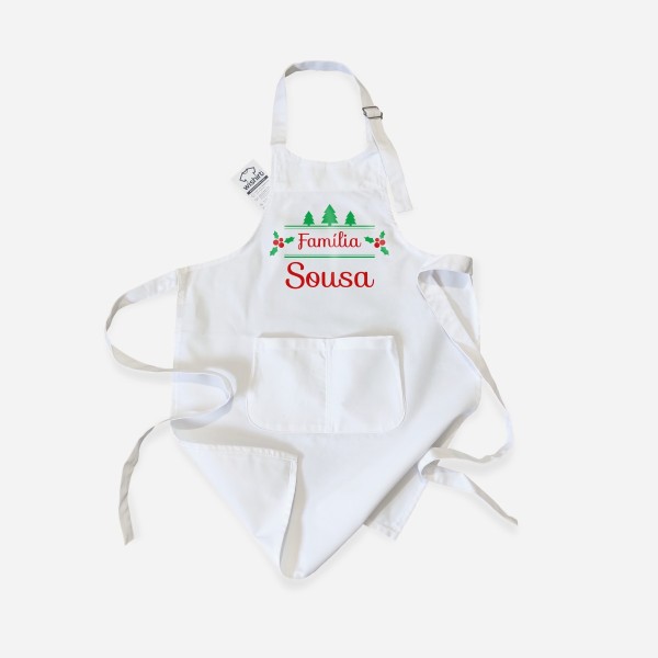 Christmas Apron with Customizable Surname for Children