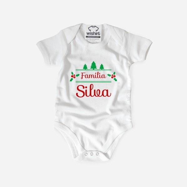 Christmas Babygrow with Customizable Surname