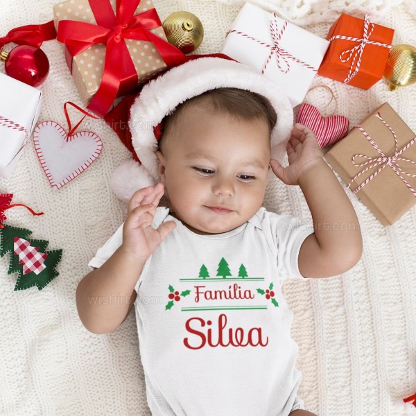 Christmas Babygrow with Customizable Surname