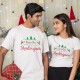 Christmas T-shirt with Customizable Surname for Women