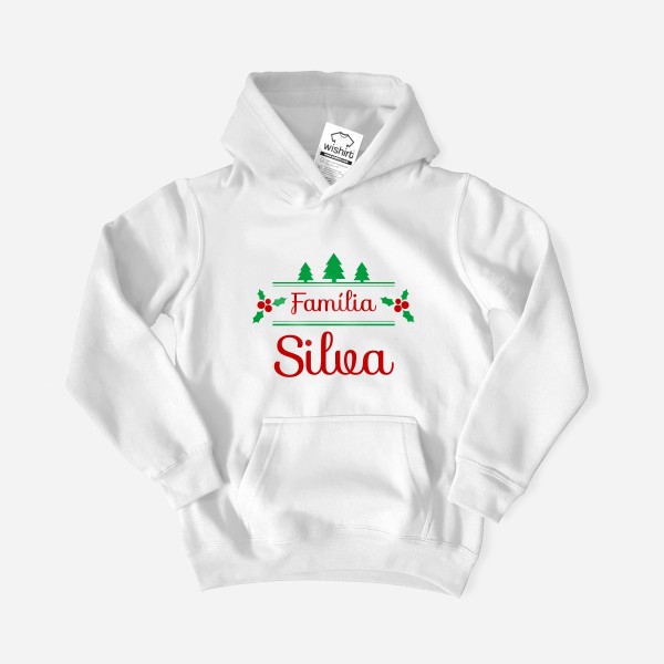 Christmas Hoodie with Customizable Surname for Children