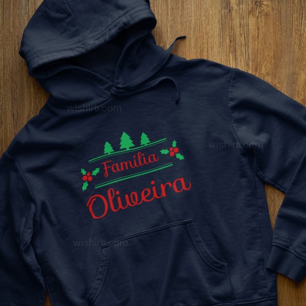 Christmas Large Size Hoodie with Customizable Surname