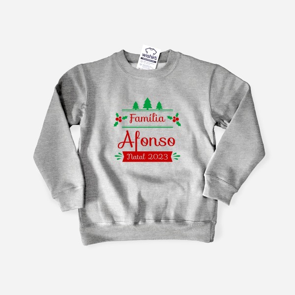 Christmas Sweatshirt with Customizable Surname for Children