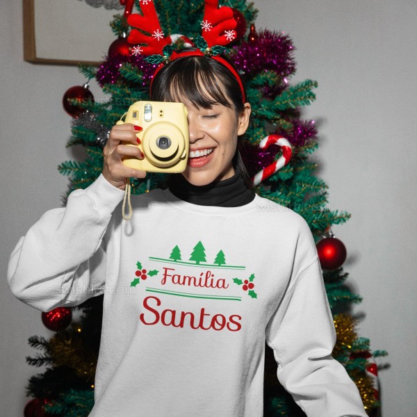 Christmas Sweatshirt with Customizable Surname