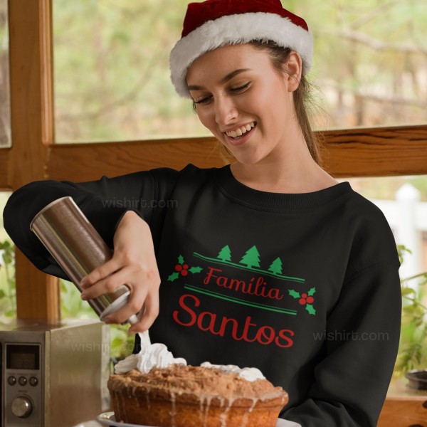 Matching Christmas Sweatshirts with Customizable Surname