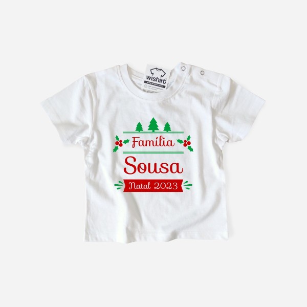 T-shirt de Natal com Apelido Personalizável para Bebé