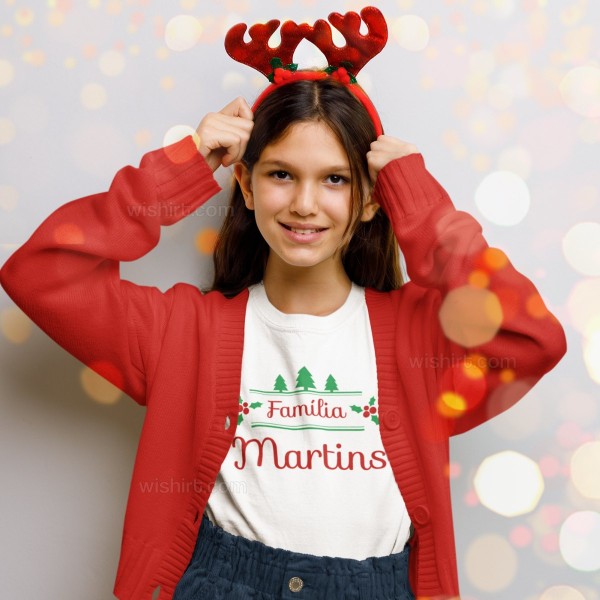 T-shirt de Natal com Apelido Personalizável para Criança