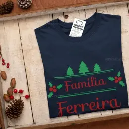 Christmas Large Size Long Sleeve Tshirt with Custom Surname