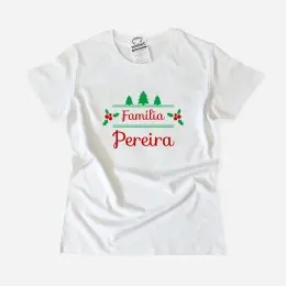 Christmas T-shirt with Customizable Surname for Women