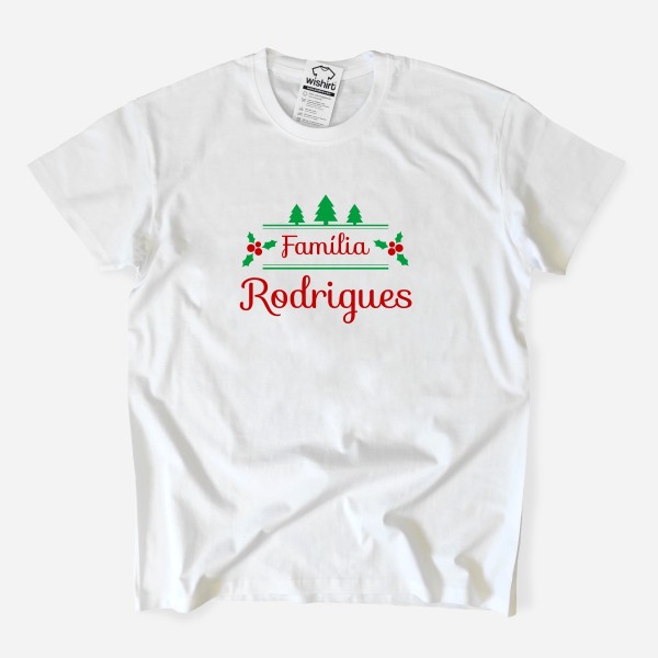 Christmas T-shirt with Customizable Surname for Men