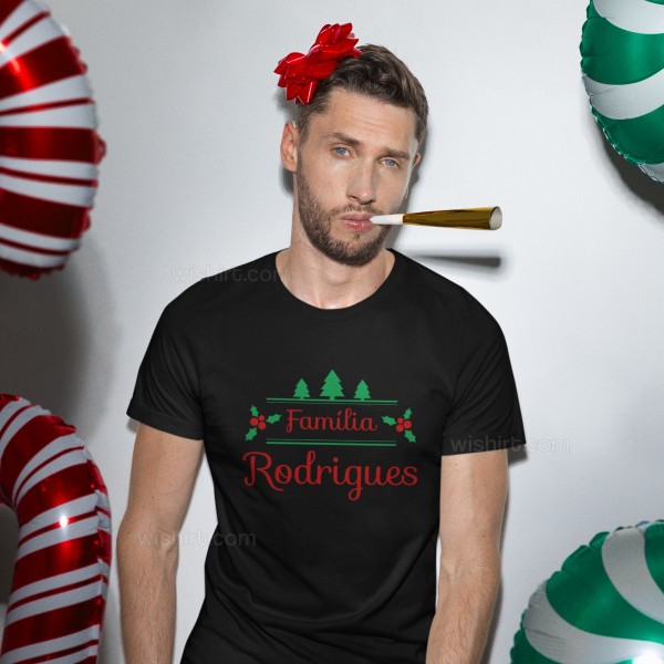 T-shirt de Natal com Apelido Personalizável para Homem