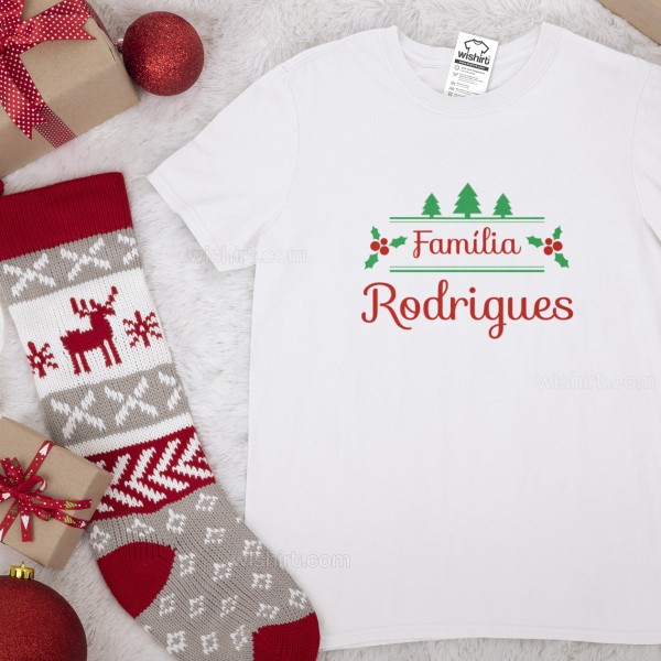 T-shirt Tamanho Grande de Natal com Apelido Personalizável