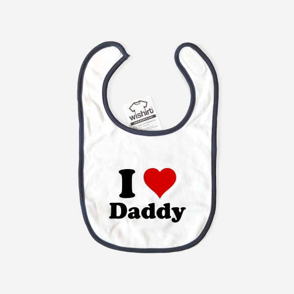 Babete I Love com Palavra Personalizável Babete I Love com Palavra Personalizável