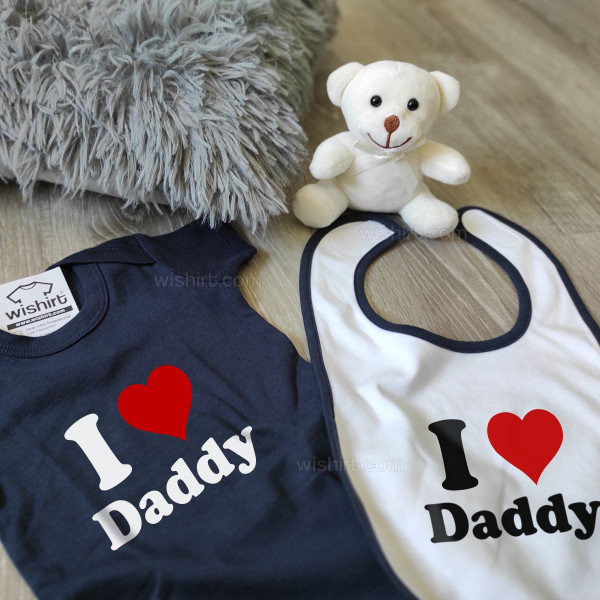 Babete I Love com Palavra Personalizável Babete I Love com Palavra Personalizável
