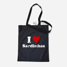 Saco de Pano I Love com Palavra Personalizável
