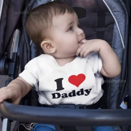 T-shirt I Love com Palavra Personalizável para Bebé