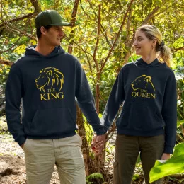 Sweatshirts com Capuz para Casal The Queen The King Lion