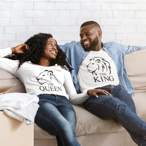 T-shirts “King Queen” par