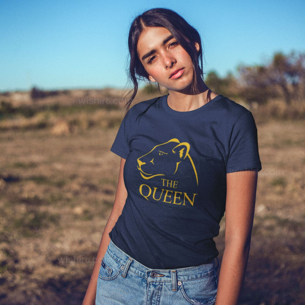 Matching T-shirts for Couples The Queen The King Lion