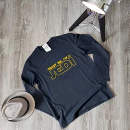 T-shirt Manga Comprida Tamanho Grande Trust Me I'm a Jedi