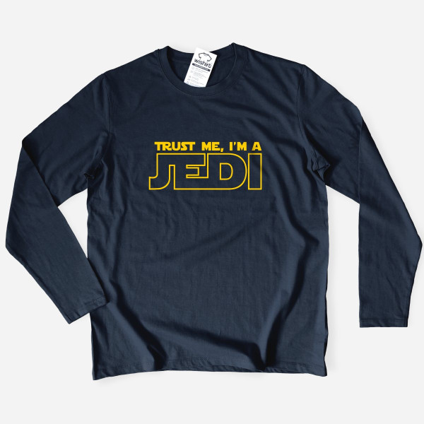 T-shirt Manga Comprida Tamanho Grande Trust Me I'm a Jedi