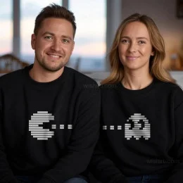 Conjunto Sweatshirts para Casais e Namorados Pacman